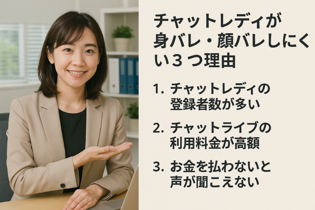 チャットレディが身バレ・顔バレしにくい3つの理由